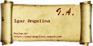 Igaz Angelina névjegykártya